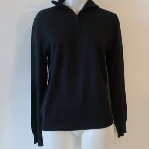 Mens Banana Republic Silk/Cashmere Black 3/4 Zip Sweater S